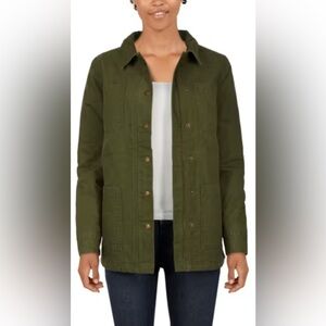 Cabela's Women’s Green Suede Utility Jacket Outdoor Size Small